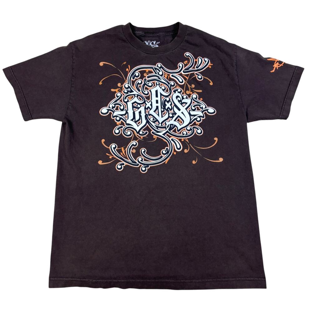 y2k 2000s GCS graffiti streetwear style tshirt Lg emo grunge goth skater floral